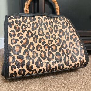Dana Buchman Tan and Black Leopard Satchel